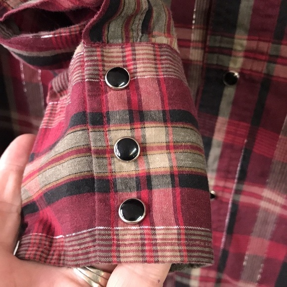 Vintage Wrangler Shirt Pearl Snap Front Men’s XL Plaid Long Sleeve Western - Picture 5 of 11
